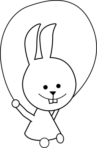 Bunny With Jump Rope Coloring Page